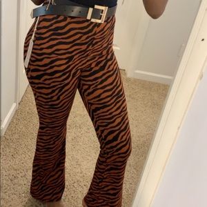 Tiger stripe wide leg pants